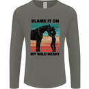 Equestrian Horse Riding My Wild Heart Mens Long Sleeve T-Shirt Charcoal