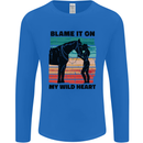 Equestrian Horse Riding My Wild Heart Mens Long Sleeve T-Shirt Royal Blue