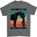 Equestrian Horse Riding My Wild Heart Mens T-Shirt 100% Cotton Charcoal