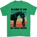 Equestrian Horse Riding My Wild Heart Mens T-Shirt 100% Cotton Irish Green