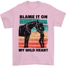 Equestrian Horse Riding My Wild Heart Mens T-Shirt 100% Cotton Light Pink