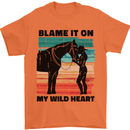 Equestrian Horse Riding My Wild Heart Mens T-Shirt 100% Cotton Orange