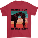 Equestrian Horse Riding My Wild Heart Mens T-Shirt 100% Cotton Red