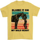 Equestrian Horse Riding My Wild Heart Mens T-Shirt 100% Cotton Yellow