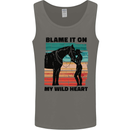 Equestrian Horse Riding My Wild Heart Mens Vest Tank Top Charcoal
