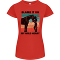 Equestrian Horse Riding My Wild Heart Womens Petite Cut T-Shirt Red
