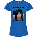 Equestrian Horse Riding My Wild Heart Womens Petite Cut T-Shirt Royal Blue