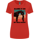 Equestrian Horse Riding My Wild Heart Womens Wider Cut T-Shirt Red