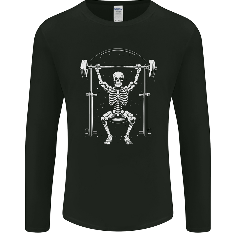 Eternal Gym Bodybuilding Fitness Skull Mens Long Sleeve T-Shirt Black