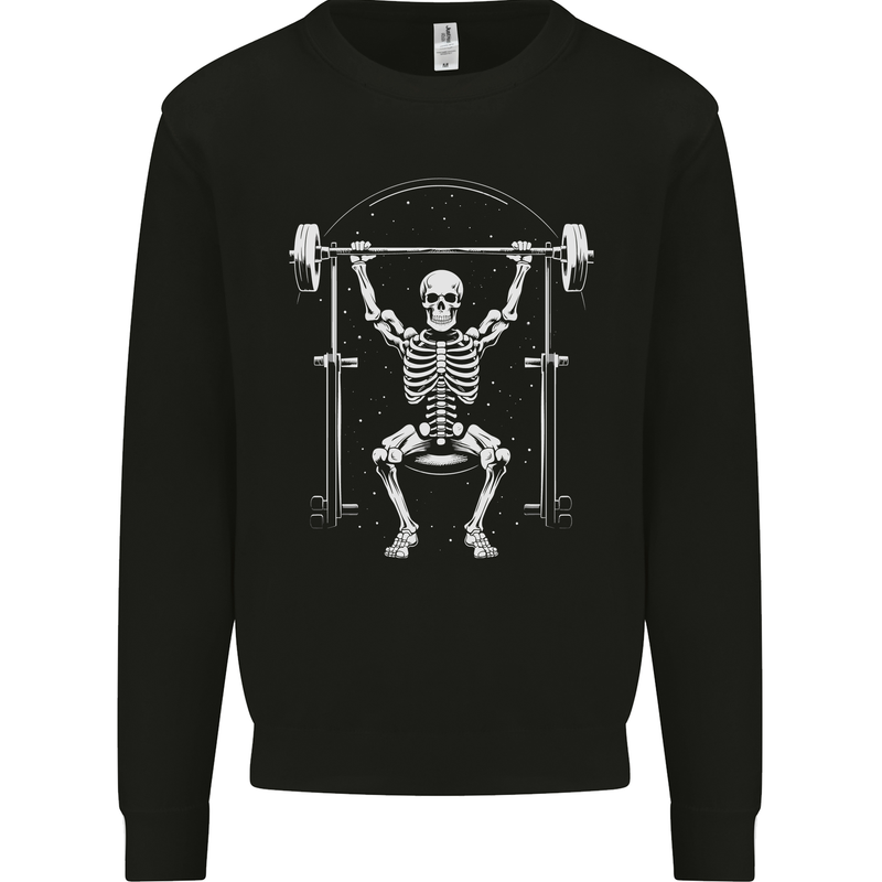 Eternal Gym Bodybuilding Fitness Skull Mens Sweatshirt Jumper Black
