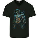 Eternal Physique Skull Gym Bodybuilding MMA Mens V-Neck Cotton T-Shirt Black