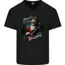 Eternal Spirit Santa Skull Christmas Rock Guitar Mens V-Neck Cotton T-Shirt Black