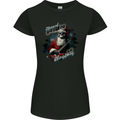 Eternal Spirit Santa Skull Christmas Rock Guitar Womens Petite Cut T-Shirt Black