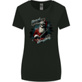 Eternal Spirit Santa Skull Christmas Rock Guitar Womens Wider Cut T-Shirt Black