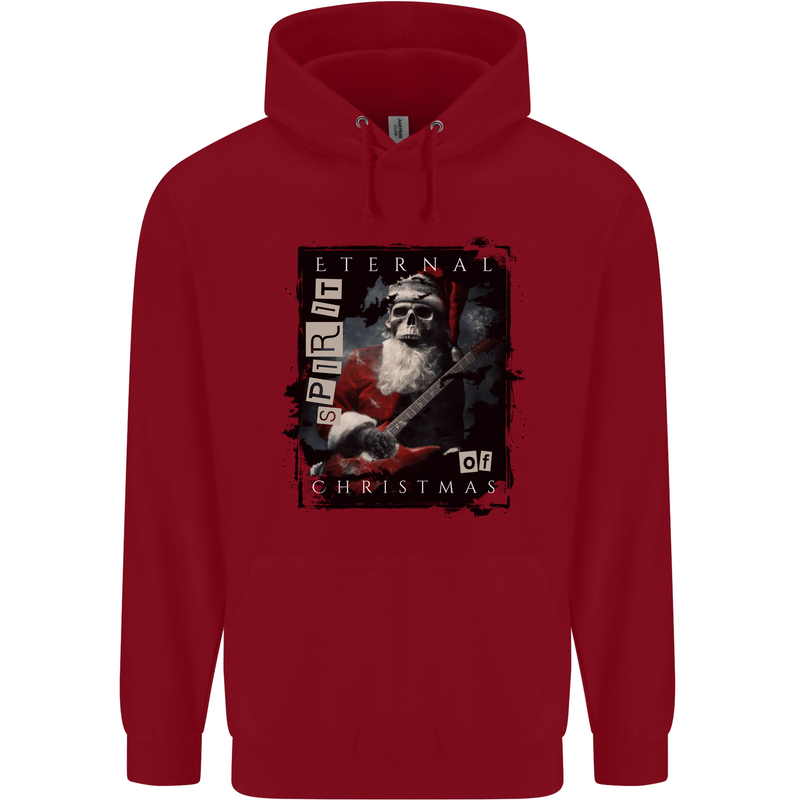 Eternal Spirit of Christmas Skull Guitar Rock Music Childrens Kids Hoodie Red