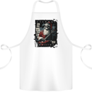 Eternal Spirit of Christmas Skull Guitar Rock Music Cotton Apron 100% Organic White