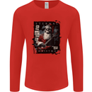 Eternal Spirit of Christmas Skull Guitar Rock Music Mens Long Sleeve T-Shirt Red