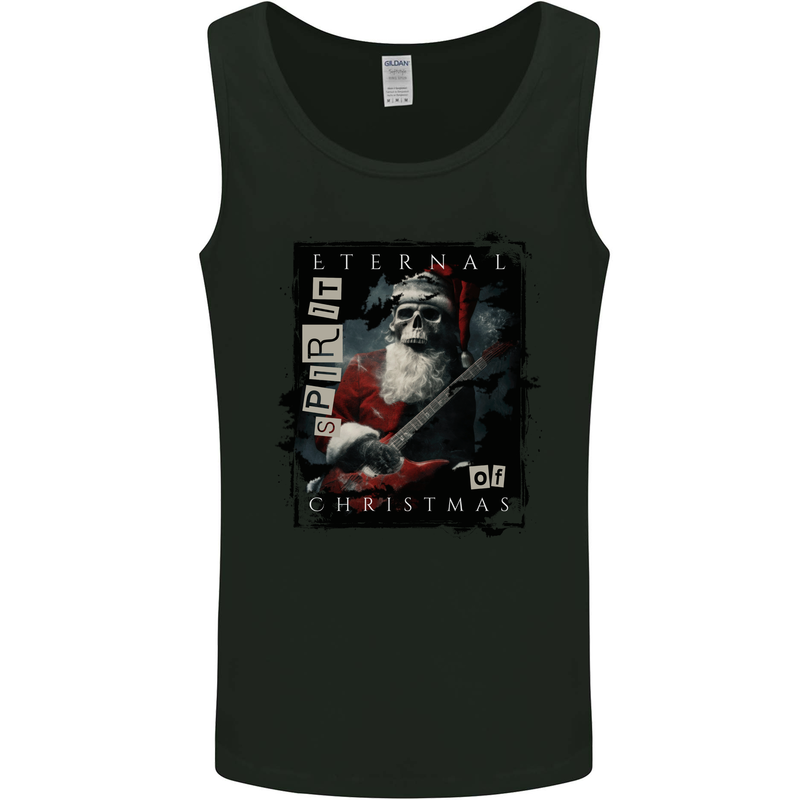 Eternal Spirit of Christmas Skull Guitar Rock Music Mens Vest Tank Top Black