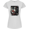 Eternal Spirit of Christmas Skull Guitar Rock Music Womens Petite Cut T-Shirt White