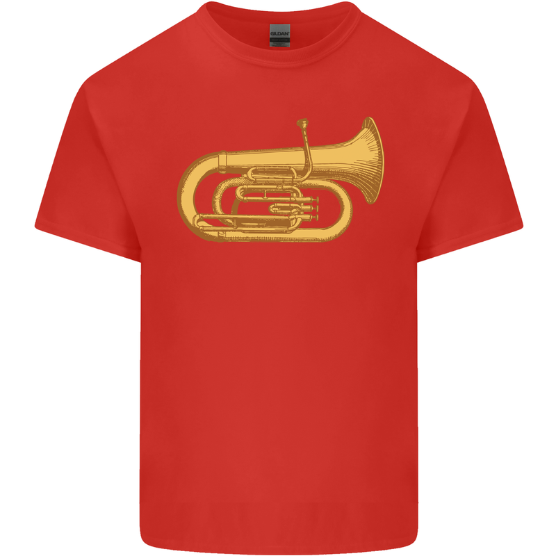 Euphonium Brass Musical Instrument Kids T-Shirt Childrens Red