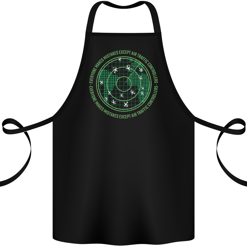 Everyone Makes Mistakes Air Traffic Controllers Cotton Apron 100% Organic Black