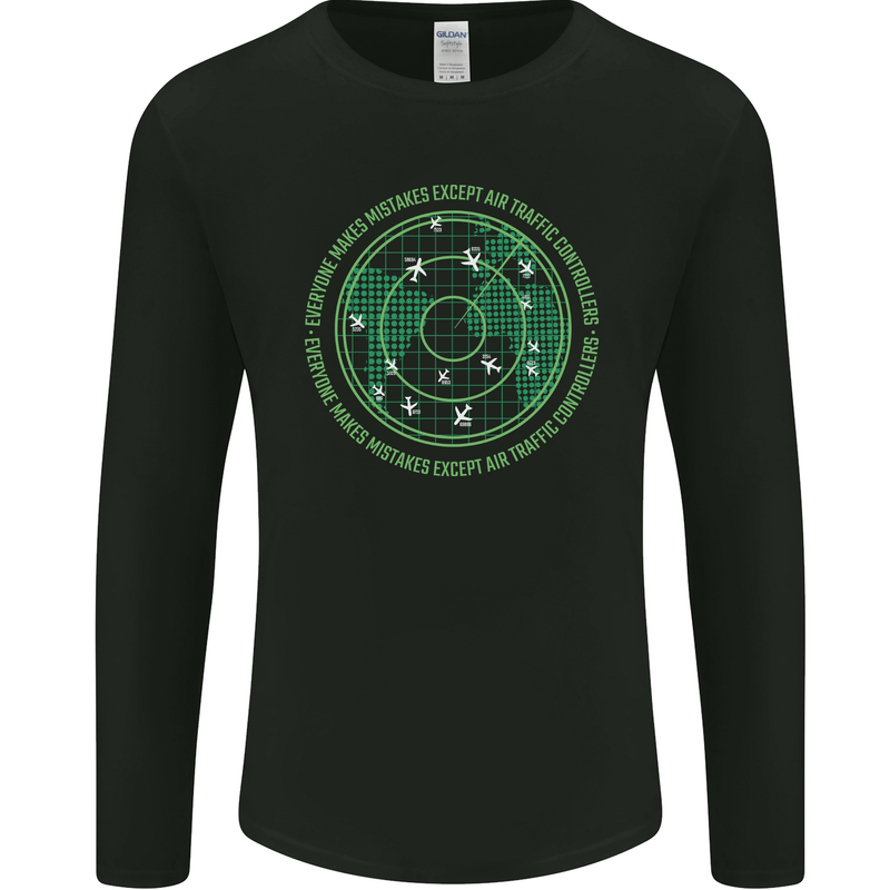 Everyone Makes Mistakes Air Traffic Controllers Mens Long Sleeve T-Shirt Black