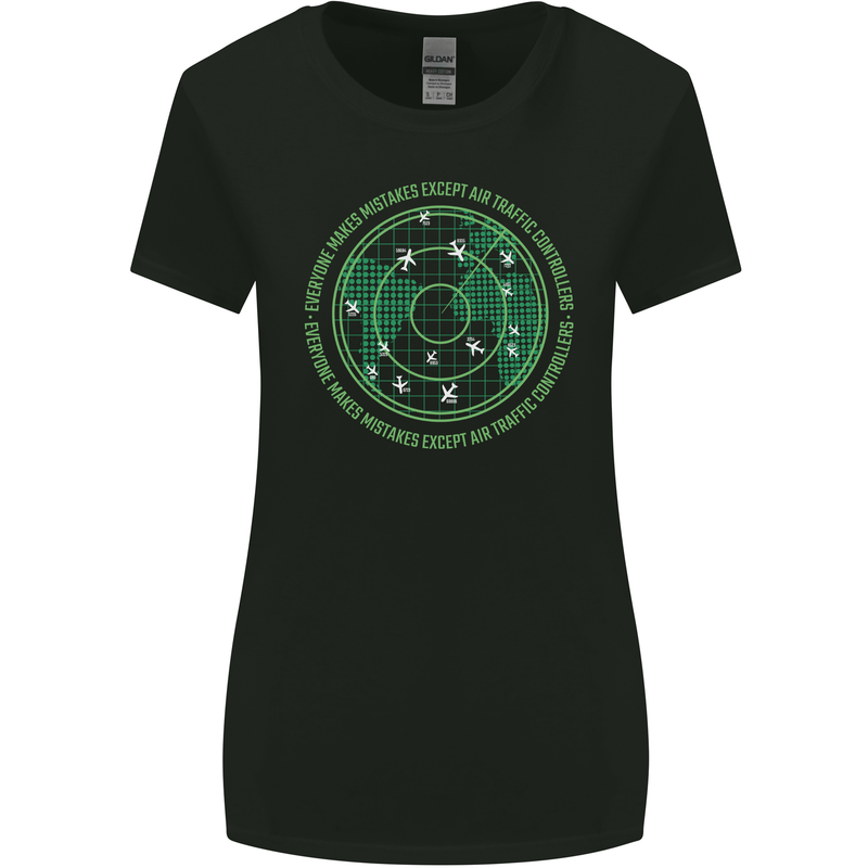 Everyone Makes Mistakes Air Traffic Controllers Womens Wider Cut T-Shirt Black