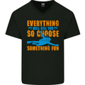 Everything Will Kill You Scuba Diving Funny Diver Mens V-Neck Cotton T-Shirt Black