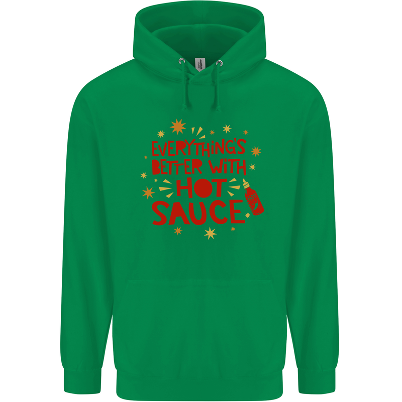 Everything's Better With Hot Sauce Funny Food Childrens Kids Hoodie Irish Green