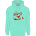 Everything's Better With Hot Sauce Funny Food Childrens Kids Hoodie Peppermint