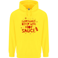 Everything's Better With Hot Sauce Funny Food Childrens Kids Hoodie Yellow