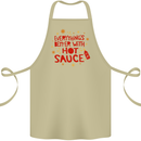 Everything's Better With Hot Sauce Funny Food Cotton Apron 100% Organic Khaki