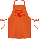 Everything's Better With Hot Sauce Funny Food Cotton Apron 100% Organic Orange