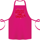 Everything's Better With Hot Sauce Funny Food Cotton Apron 100% Organic Pink