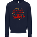 Everything's Better With Hot Sauce Funny Food Kids Sweatshirt Jumper Navy Blue