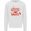 Everything's Better With Hot Sauce Funny Food Kids Sweatshirt Jumper White