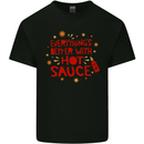 Everything's Better With Hot Sauce Funny Food Kids T-Shirt Childrens Black