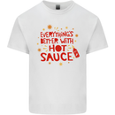 Everything's Better With Hot Sauce Funny Food Kids T-Shirt Childrens White