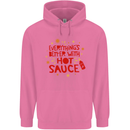 Everything's Better With Hot Sauce Funny Food Mens 80% Cotton Hoodie Azelea