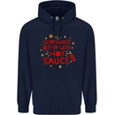 Everything's Better With Hot Sauce Funny Food Mens 80% Cotton Hoodie Navy Blue
