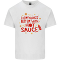 Everything's Better With Hot Sauce Funny Food Mens Cotton T-Shirt Tee Top White
