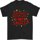 Everything's Better With Hot Sauce Funny Food Mens T-Shirt 100% Cotton Black