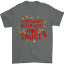 Everything's Better With Hot Sauce Funny Food Mens T-Shirt 100% Cotton Charcoal