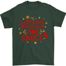Everything's Better With Hot Sauce Funny Food Mens T-Shirt 100% Cotton Forest Green