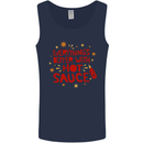 Everything's Better With Hot Sauce Funny Food Mens Vest Tank Top Navy Blue