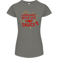Everything's Better With Hot Sauce Funny Food Womens Petite Cut T-Shirt Charcoal