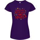 Everything's Better With Hot Sauce Funny Food Womens Petite Cut T-Shirt Purple