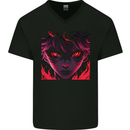 Evil Anime Character 2 Mens V-Neck Cotton T-Shirt Black