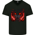 Evil Anime Character Mens V-Neck Cotton T-Shirt Black