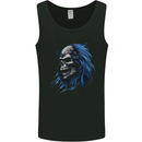 Evil Blue Skull With Blue Hair Heavy Metal Mens Vest Tank Top Black